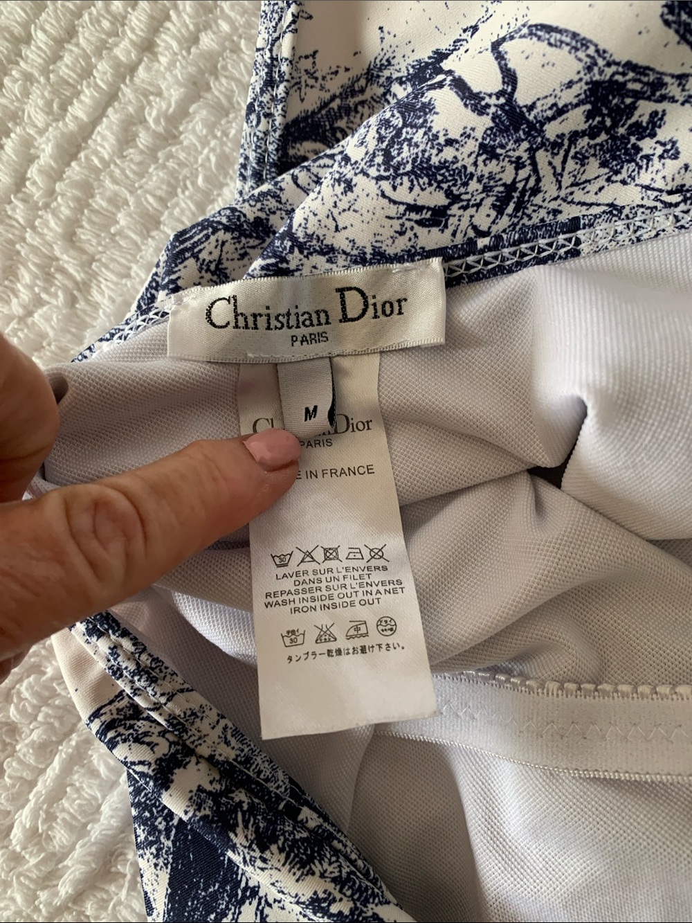 Dior Navy & White Toile Logo One-Piece Swimsuit - Picture 3 of 6
